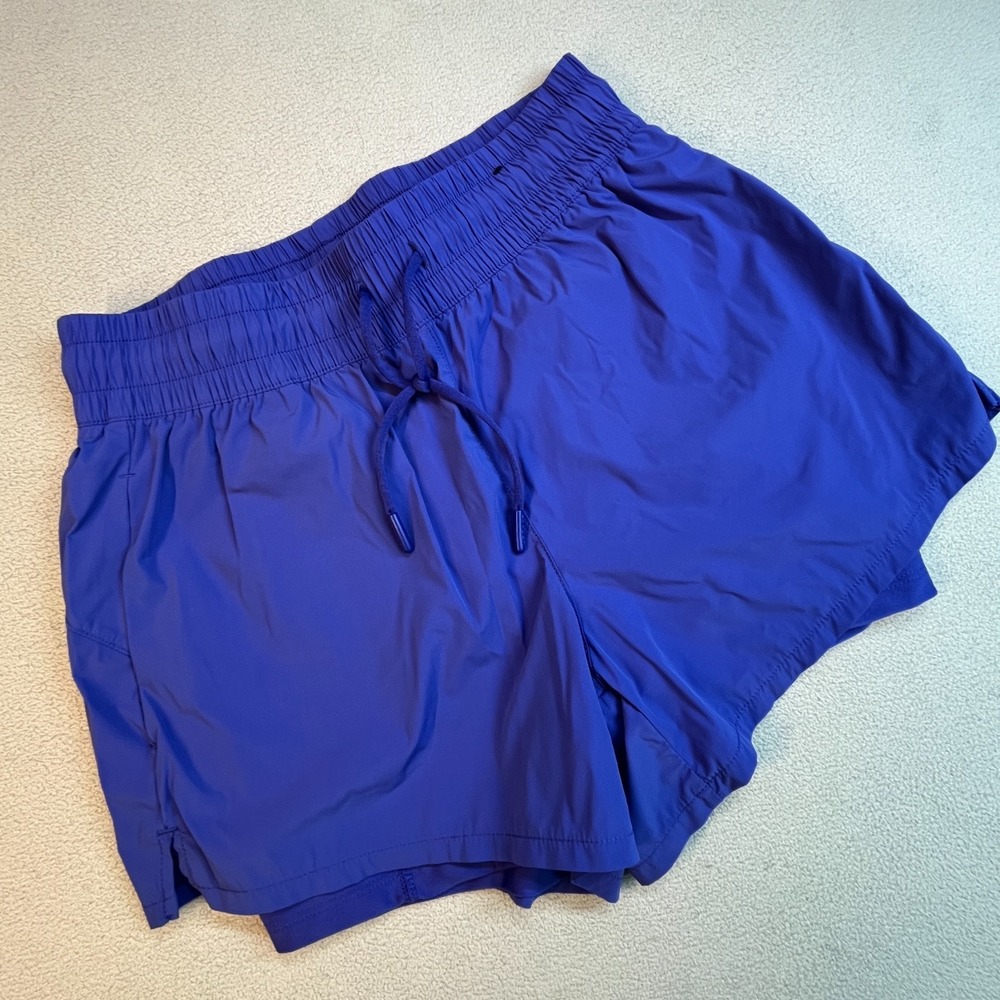 Spyder Active Women's Small 2-in-1 Running Shorts Blue Lined Built-In Liner